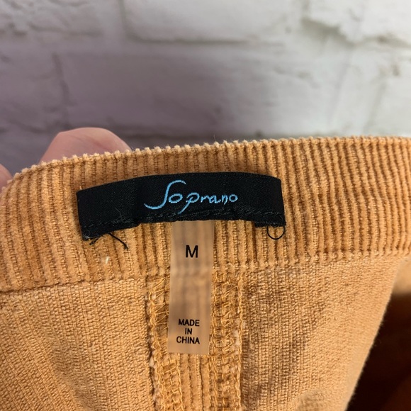 Soprano Mustard Corduroy Button Front Mini Skirt M - Picture 4 of 5